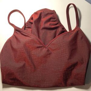 Liz Claiborne Sz 6 Red Shimmery Bodysuit